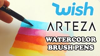 WATERCOLOR BRUSH PENS - Trying out brush pens by WISH and ARTEZA