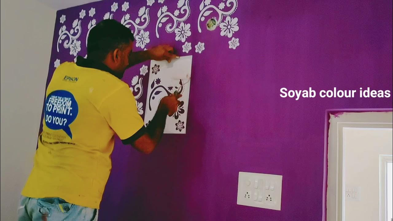 How To Make Wall painting Stencil design Asian paint wall stencil