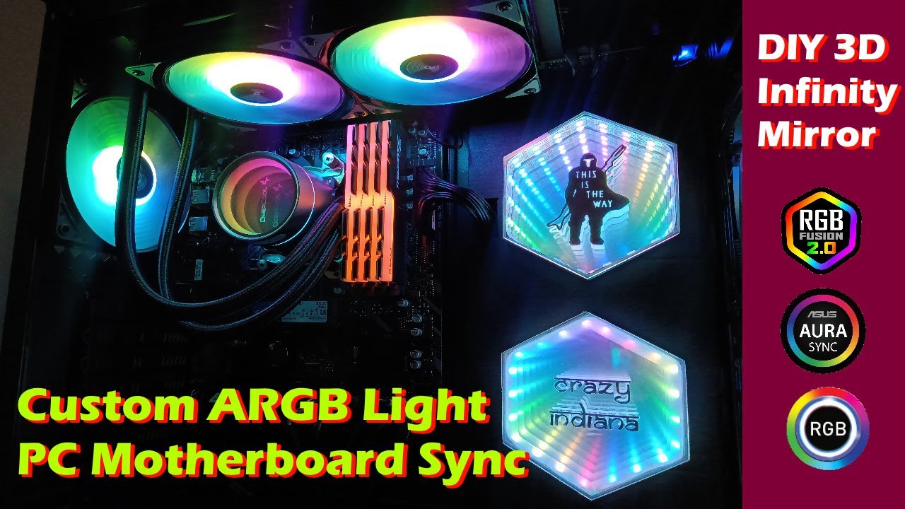 Custom ARGB Led Light PC Motherboard Sync With 3D Infinity Mirror Logo : 6  Steps (with Pictures) - Instructables