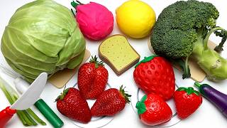 Cutting Fruit, Broccoli, Strawberry, Vegetable | Real vs Plastic and Wooden Challenge ASMR