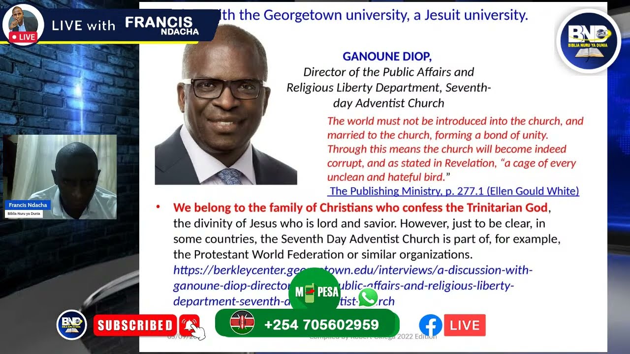 MAJIBU KWA MCHUNGAJI WA SDA TANZANIA ...PAUL SEMBA