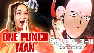 SAITAMA vs GAROU!! | ONE PUNCH MAN SEASON 2 EP 3 & 4 REACTION.