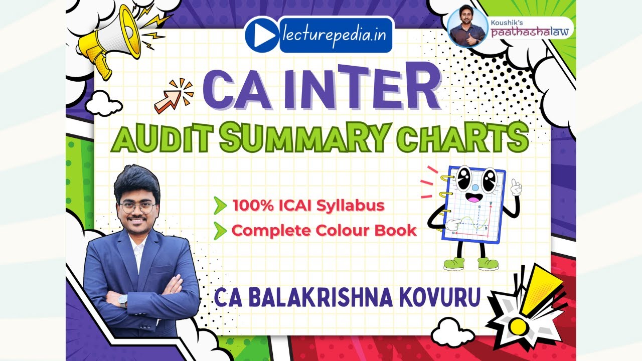 CA Inter Audit Summary Charts Book by CA Balakrishna Kovuru - YouTube