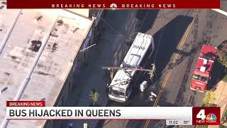 QUEENS BUS HIJACKING: Driver Leaps Out Window in Chaotic Scene