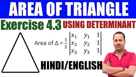 Class 12 Maths Chapter 4 | Determinant |Exercise 4.3|  सारणिक | Area of Triangle using Determinant