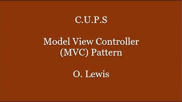 CUPS: Model View Controller (MVC) Pattern