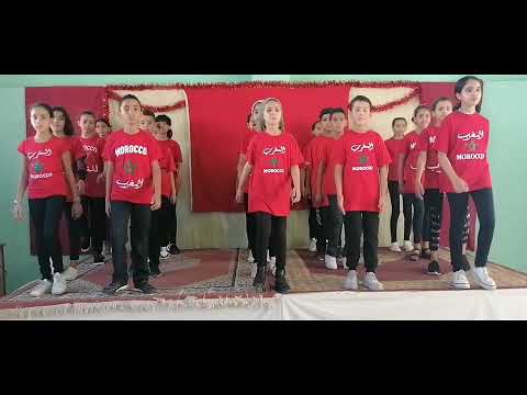 لوحة فنية وطنية استعراض و النشيد الوطني بمناسبة المسيرة الخضراء