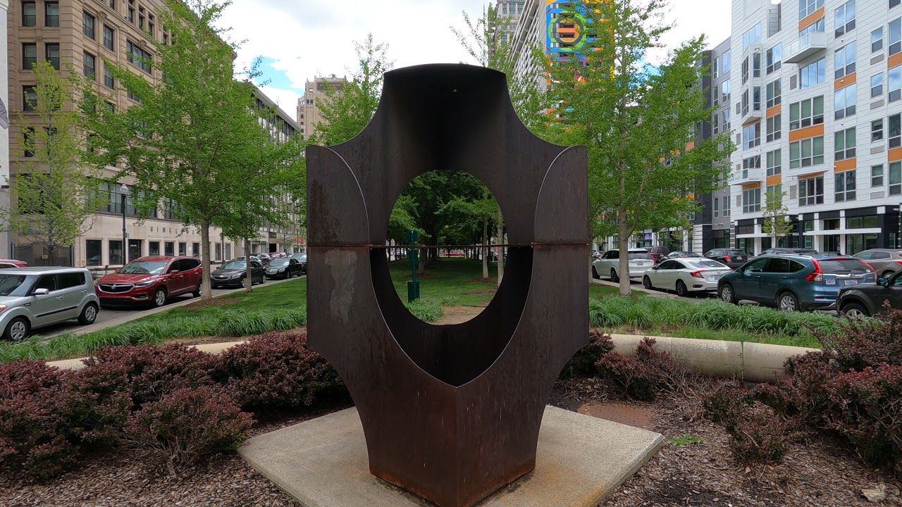 Detroit Walking. Down Washington Blvd., through Grand Circus Park & Capitol Park to the TCF Center