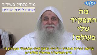 מה התפקיד שלי בעולם? בירור הרצון וסוד התפקיד בעבודת ה' – פרשת דברים תשפ"ו כ"ק האדמו"ר מרחלין שליט"א
