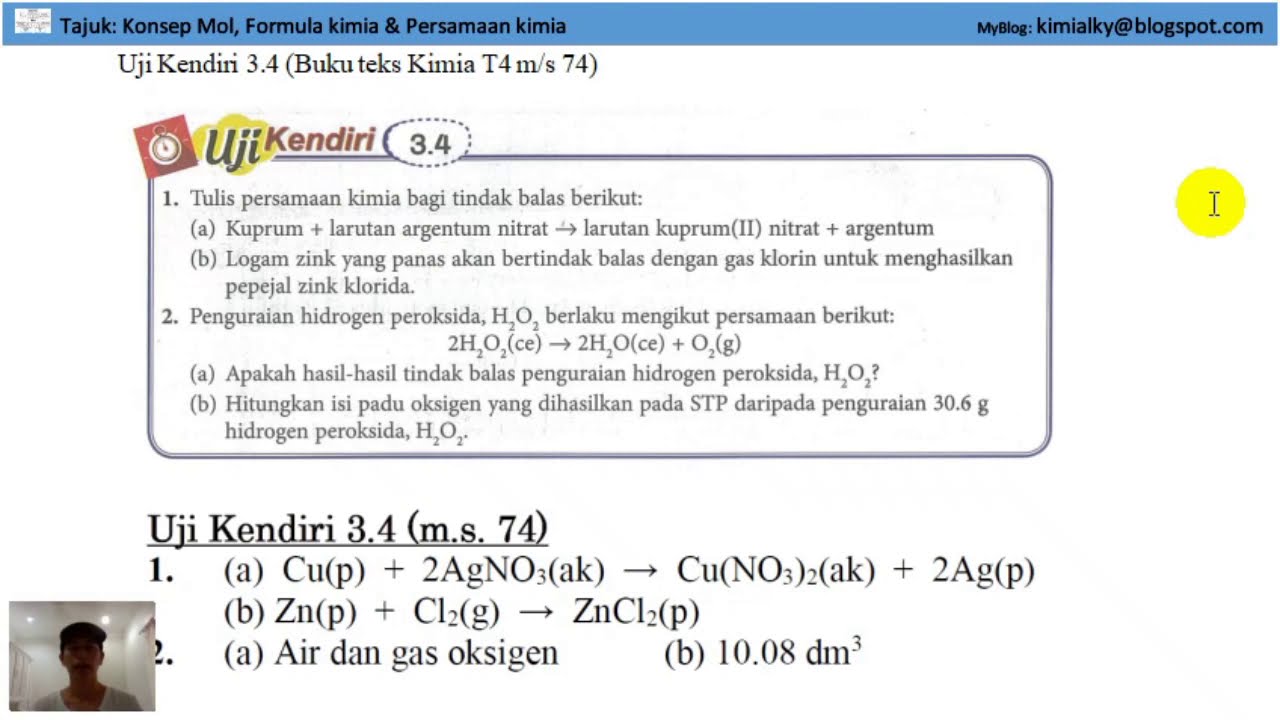 Kimia tingkatan 4 buku Jawapan Kimia