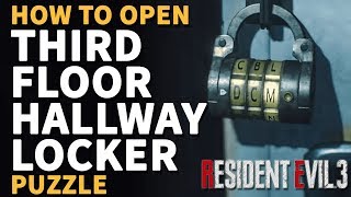 Third Floor Hallway Locker Puzzle Resident Evil 3 Remake (Dial Lock Puzzle)
