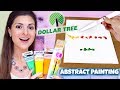 ABSTRACT PAINTING DEMO with $1 Dollar Store Paints + HAUL