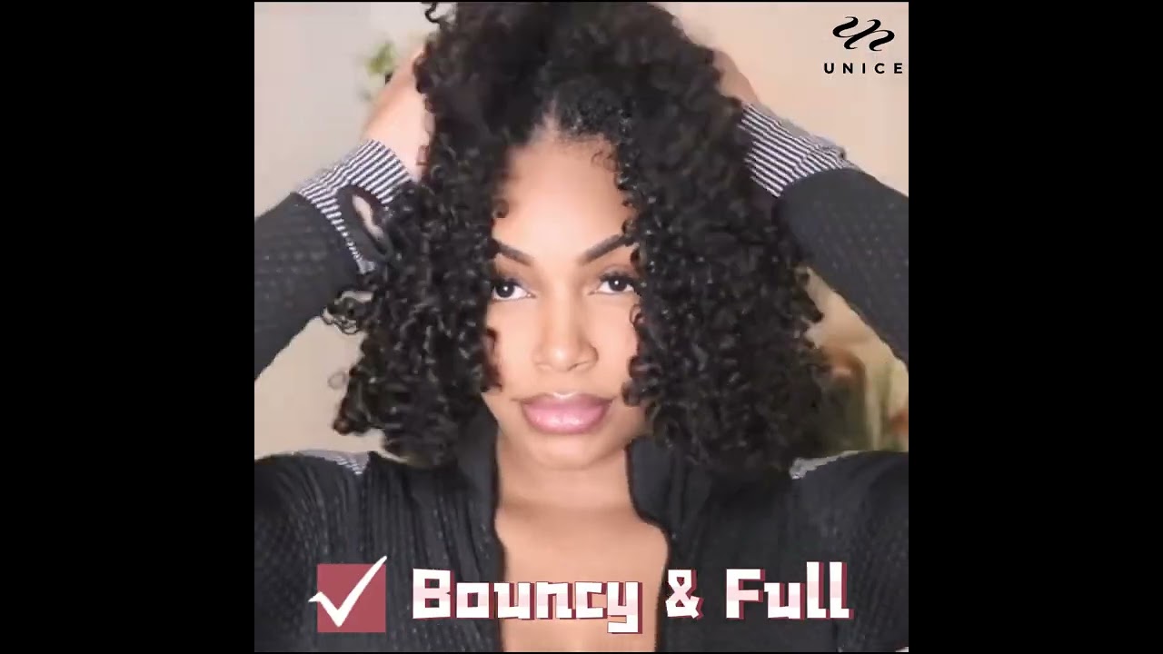 UNice Hair Vpart Kinky Curly Wig No Lace Front Wear and Go Beginner Friendly