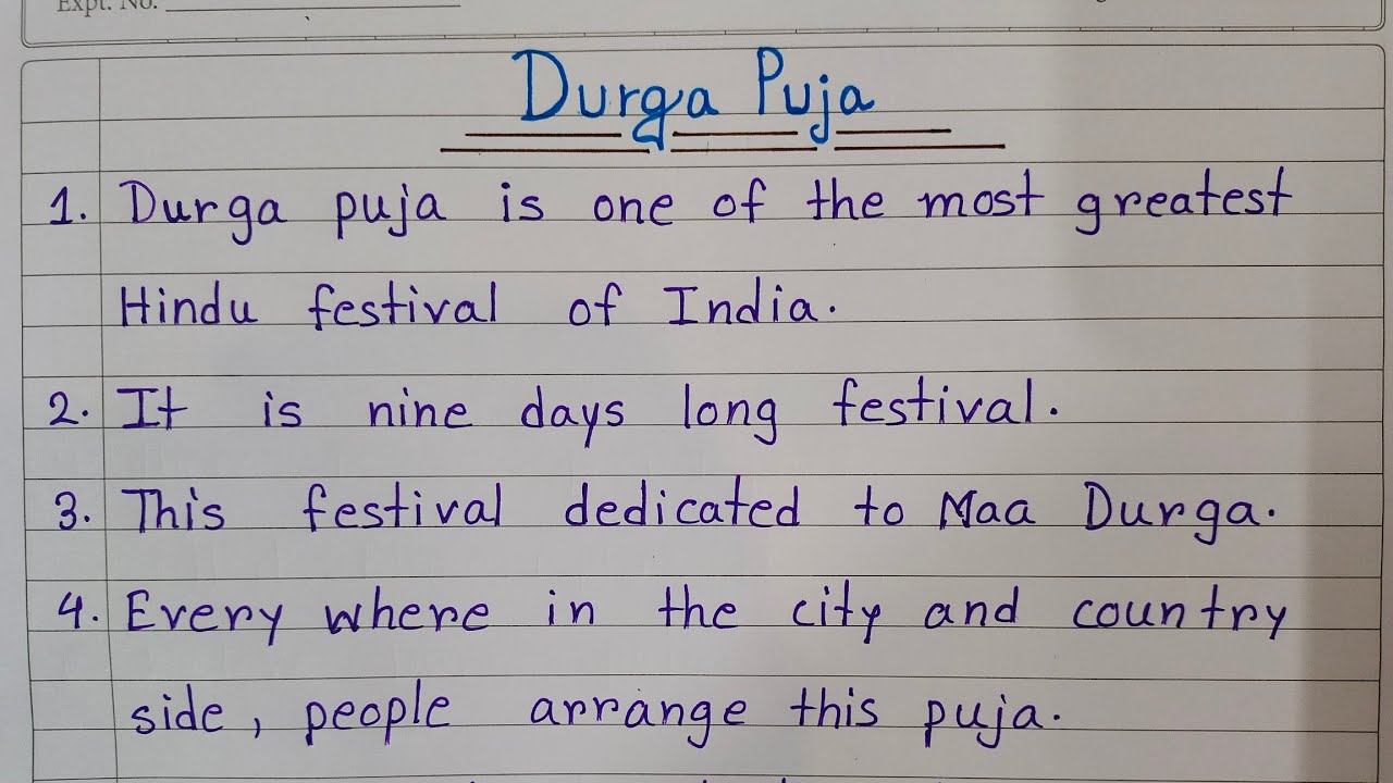durga puja essay in english 10 lines for class 1