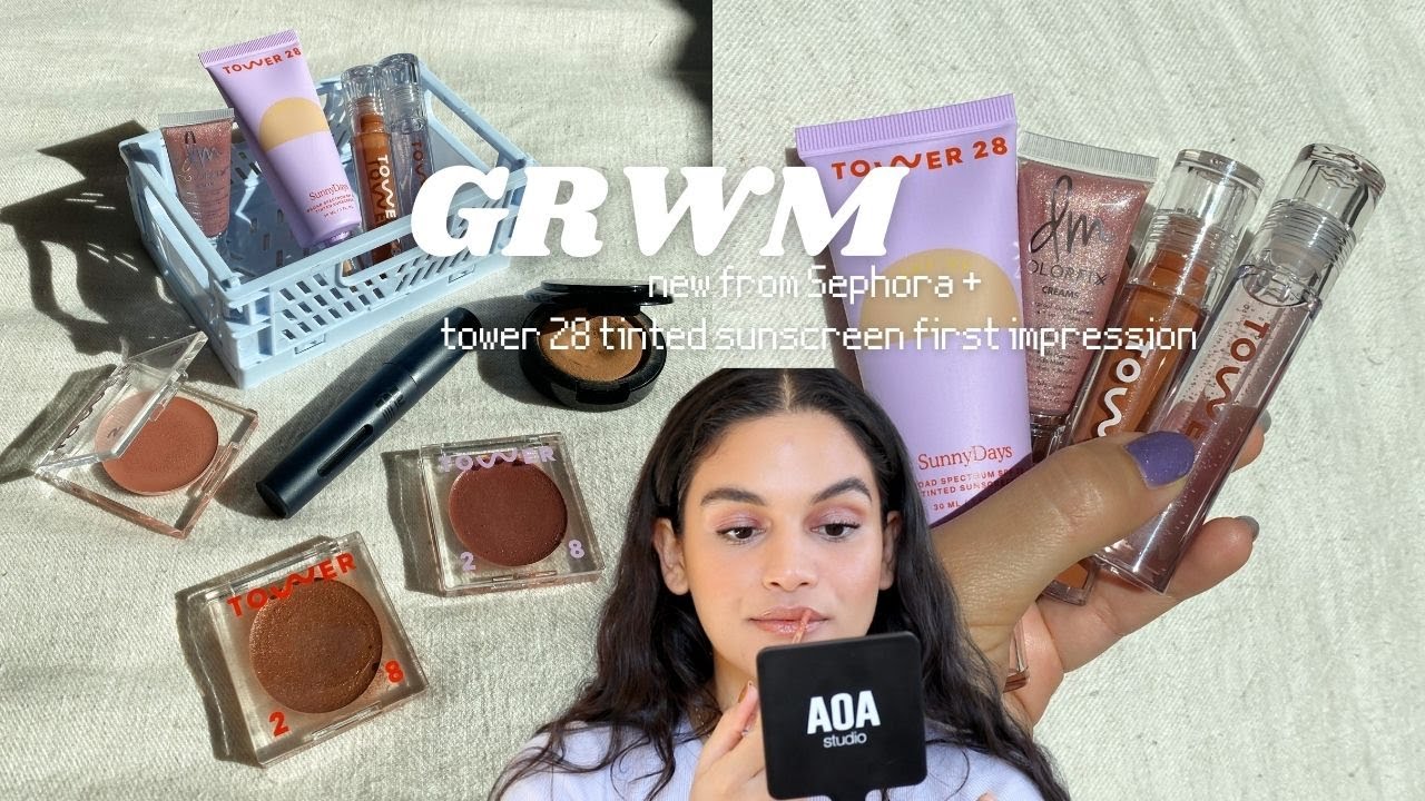 GRWM // some VIB sale pickups & tower 28 tinted sunscreen first impression + wear test