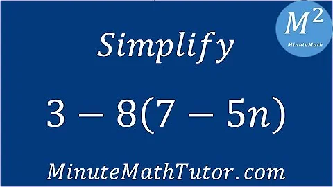 Simplify 3-8(7-5n)