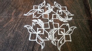 8×8 pulli kolam village kolangal easy design kolam by Anbu village kolangal