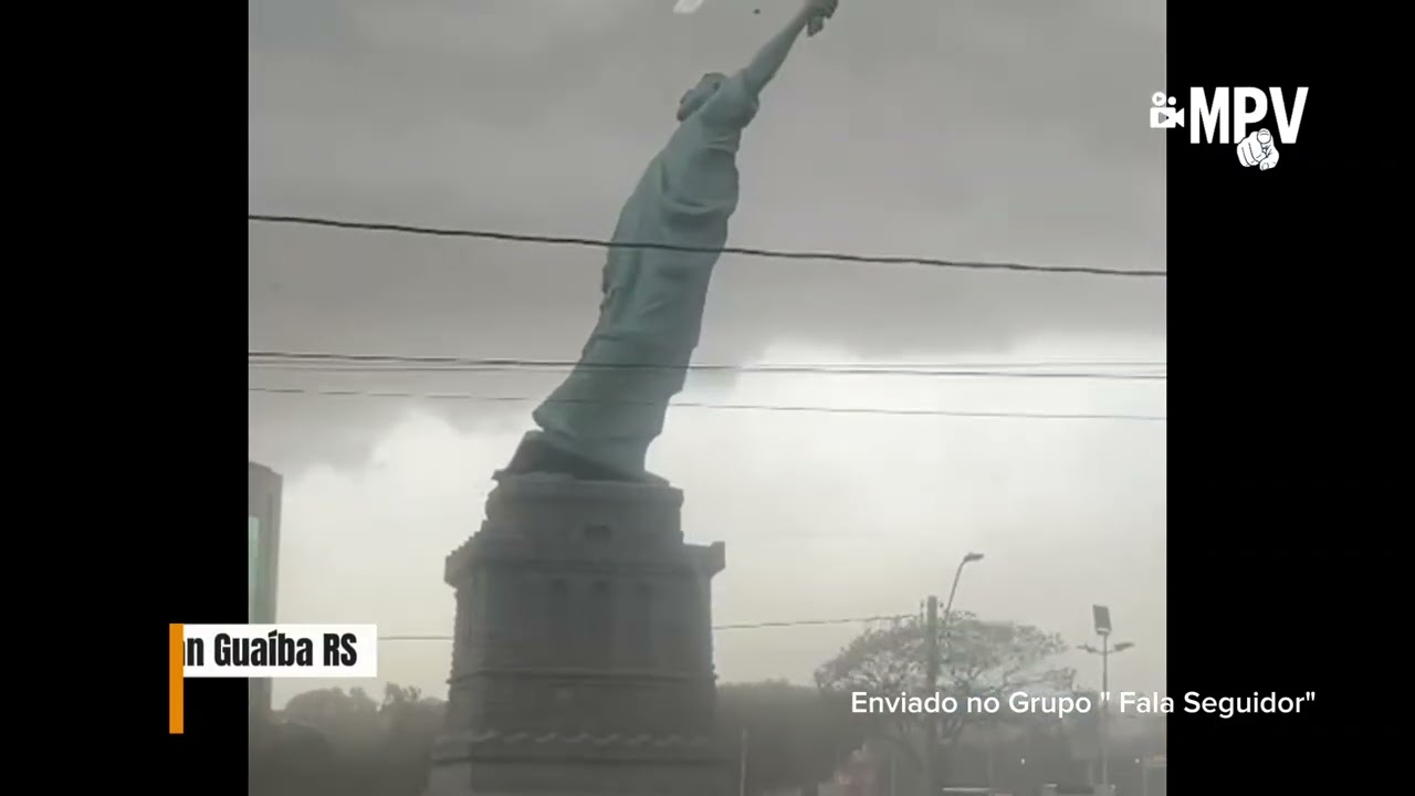 Estátua Havan Guaíba RS é derrubada pelo Vento Forte ! 