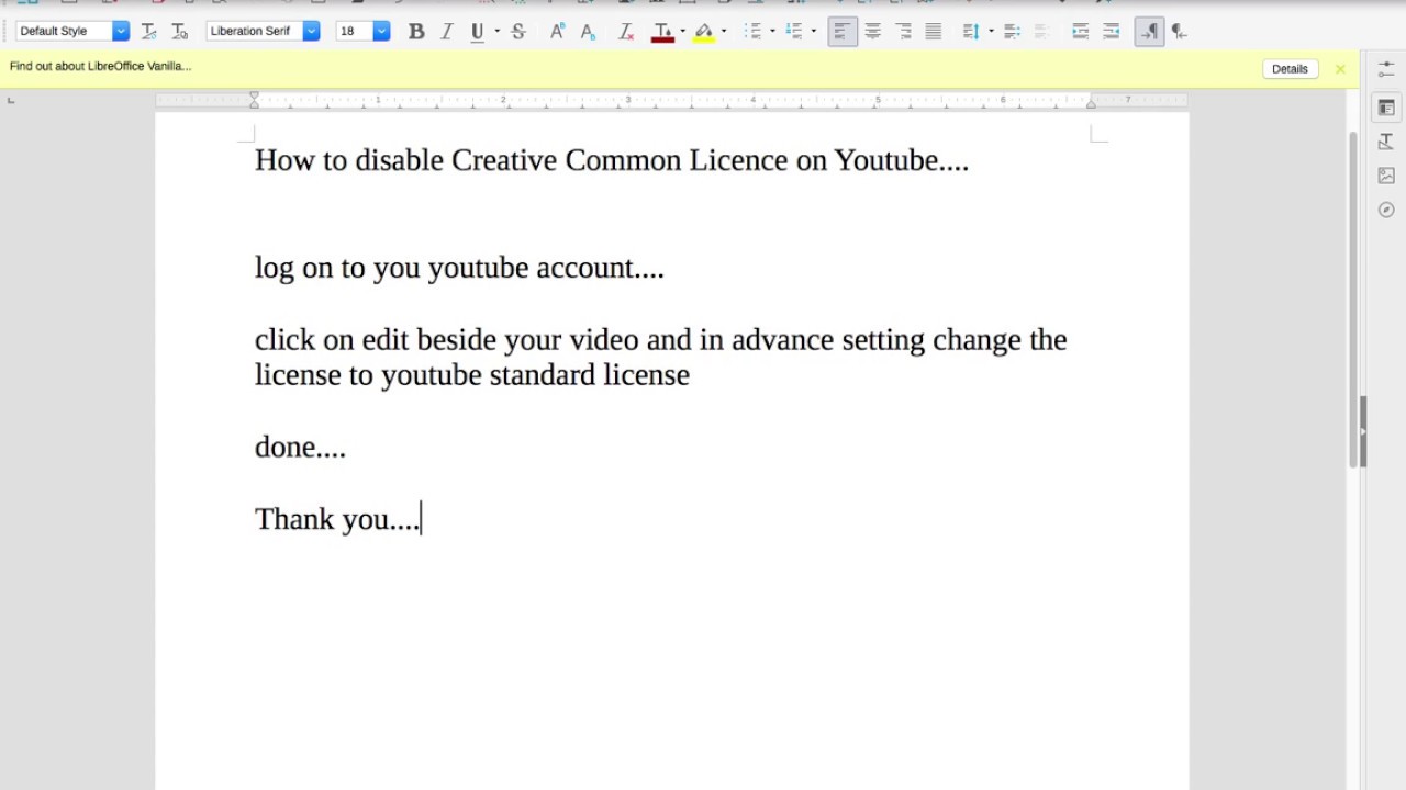 How to disable Creative Commons (cc) on  YouTube and change to Youtube standard license