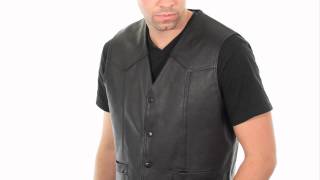 201 Men's Black Leather Vest at LeatherUp.com screenshot 5