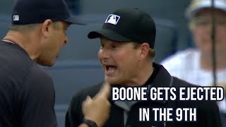Boone disagrees with the Ump and gets ejected, a breakdown
