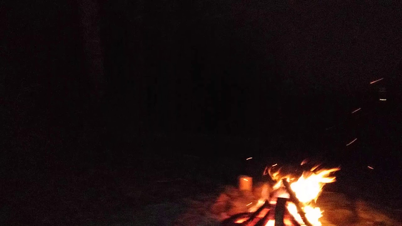 Fire pit at night. - YouTube