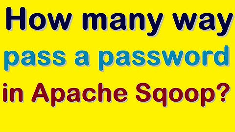 How many way pass a password in Apache Sqoop?