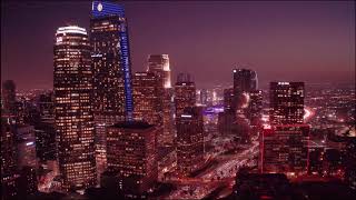 Downtown Los Angeles Night 4k Aerial Drone Footage