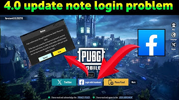 how to login problem after update fix | pubg/BGMI login problem after 4.0 update | Facebook login