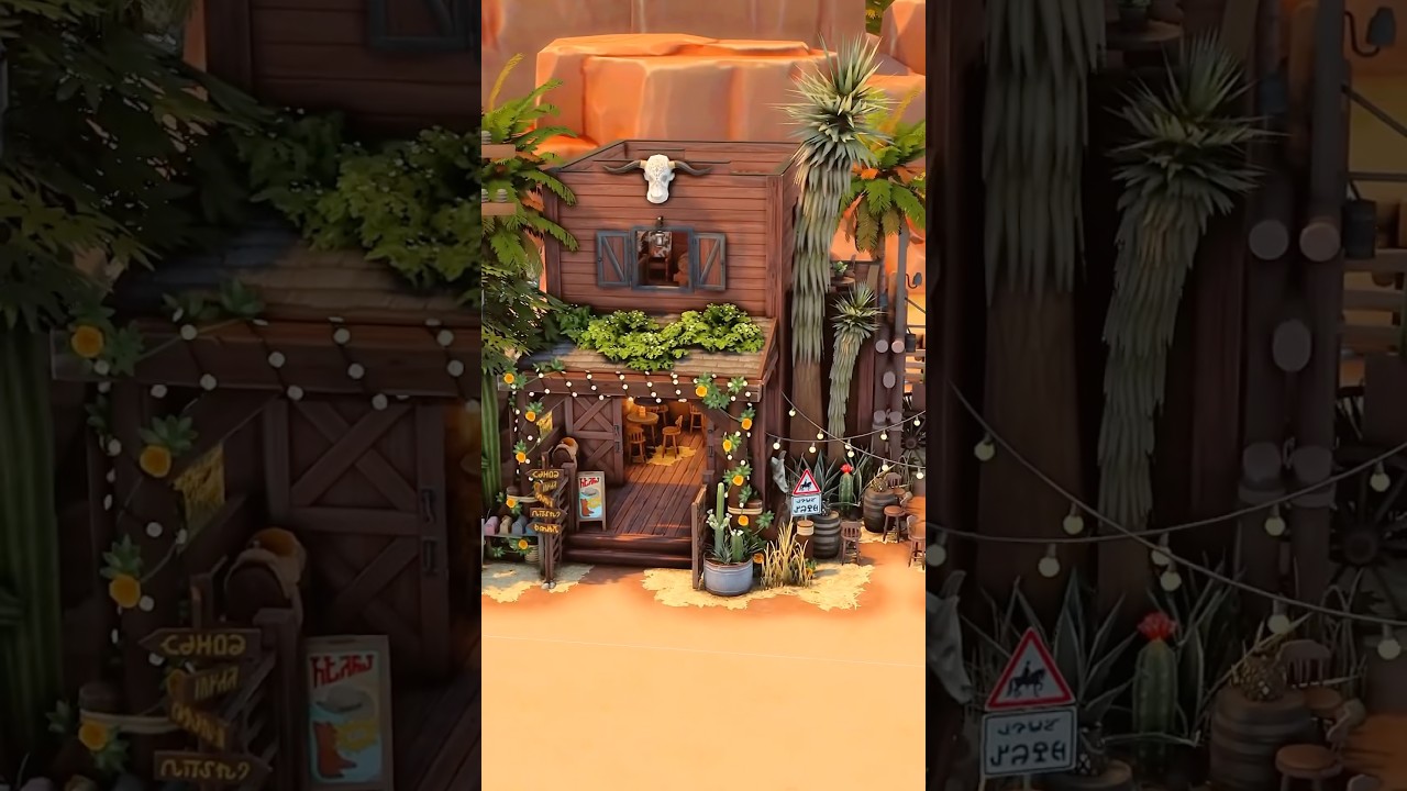 I built a cozy Old Western Texas Bar in The Sims 4 🏜️🤠