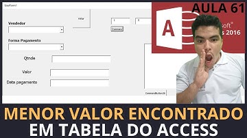 SISTEMA P/ LOJAS COM ACCESS, ENCONTRAR MENOR VALOR EM TABELA ACCESS SEM DA ERRO VIA MACRO VBA