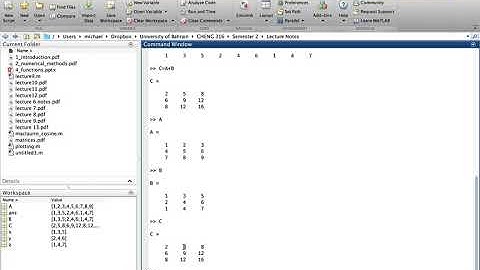 Matrices in MATLAB