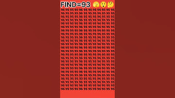 Find🤔the different number 93 just😱 10 second|#brainteaser#puzzle#iq#illusion#magic#riddle#number#odd
