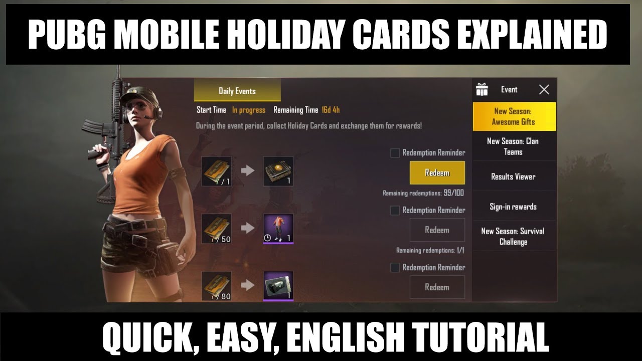 How To Use Holiday Cards in PUBG Mobile | ENGLISH COMMENTARY - 