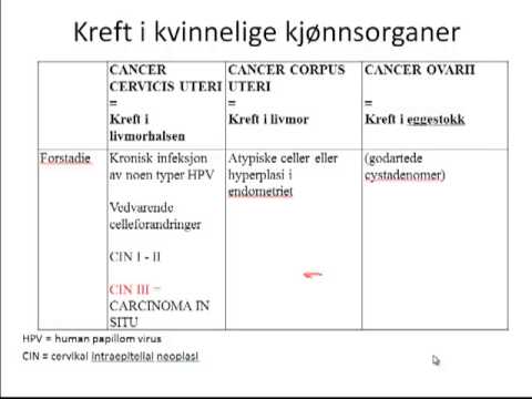 Gynekologisk kreft   Del 1    ppt med tale