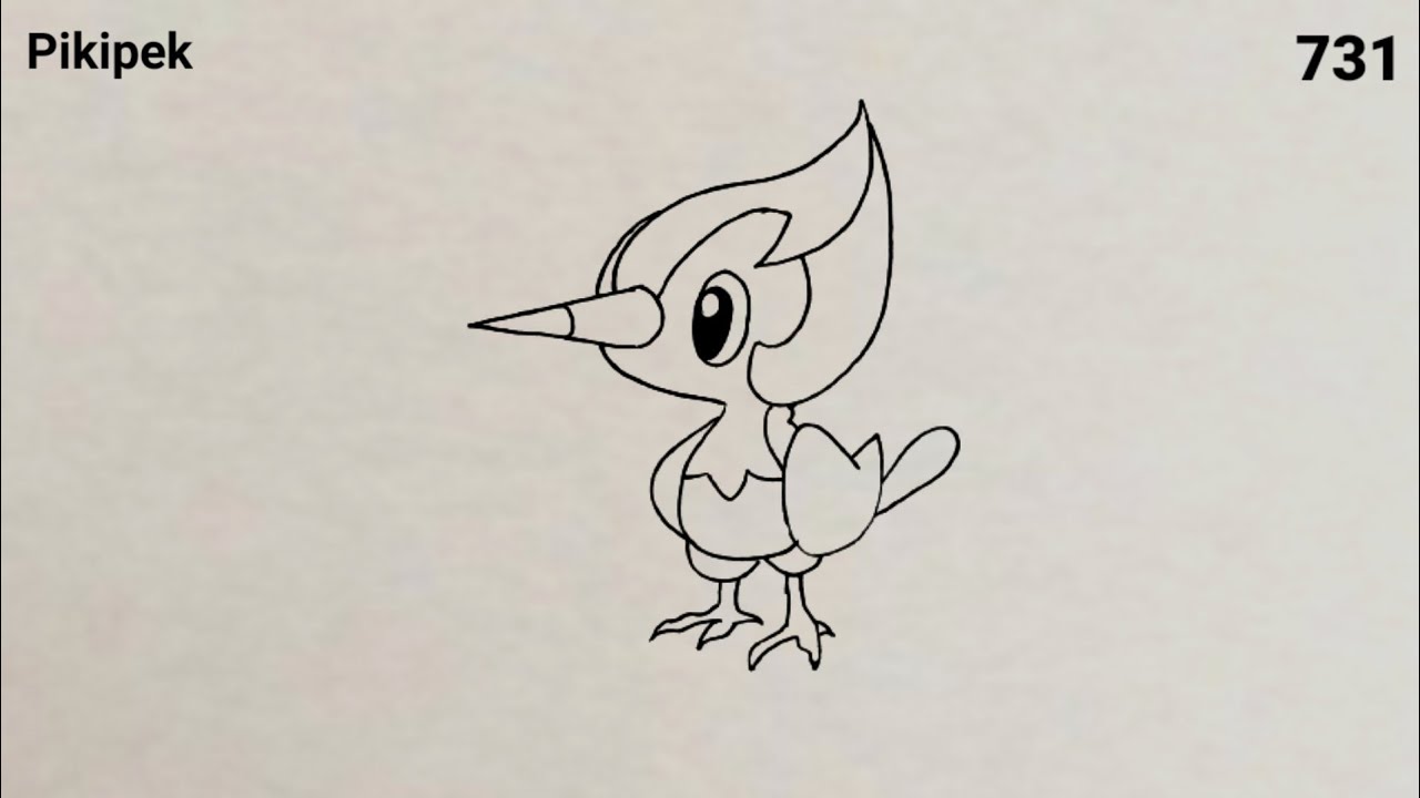 How to draw Pikipek From Pokémon | Pokemon Drawing 731