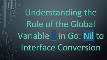 Understanding the Role of the Global Variable _ in Go: Nil to Interface Conversion