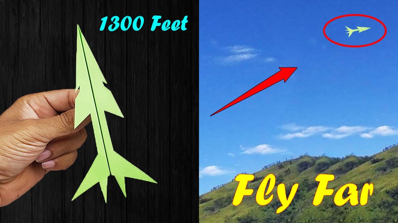 How to Make a Paper Airplane that Flies Very Far - Over 1300 Feet - YouTube