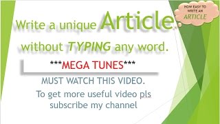 BEST SEO ARICAL REWRITER|100% FREE SEO ARTICAL REWRITER|WRITE AN ARTICAL WITHOUT TYPING ANY WORD