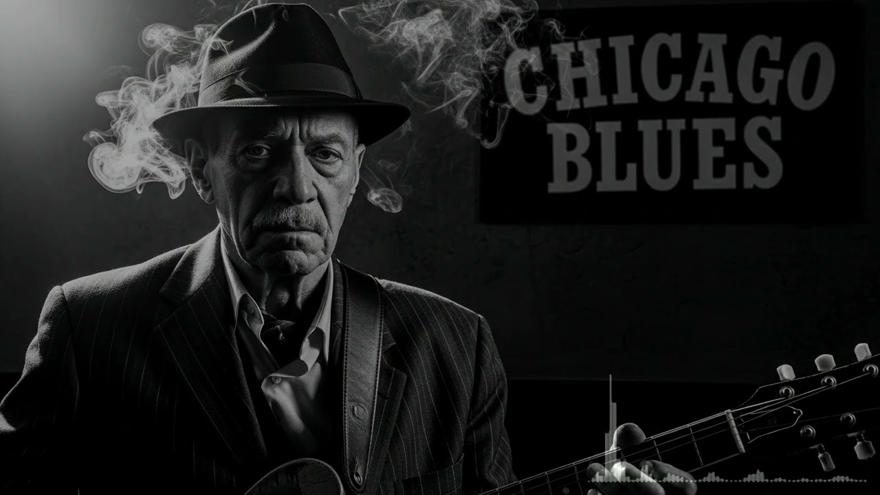 Chicago Blues Soft Rainfall Mix Emotional Guitar Under Night Rain
