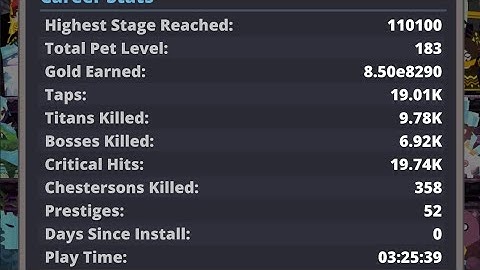 Tap Titans 2 Companion Frenzy Abyssal Tournament gameplay; the push to 110k...