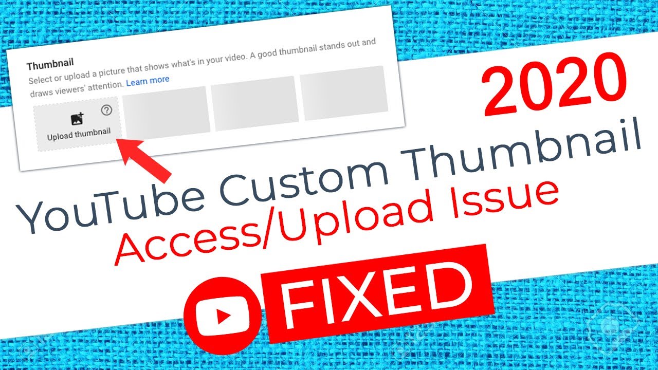 Fix Yt studio custom thumbnail problem