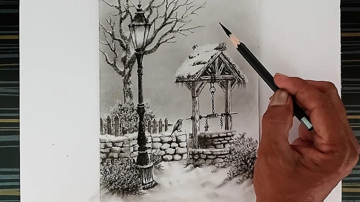 Beautiful landscape scenery drawing by charcoal pencil easy. thumbnail