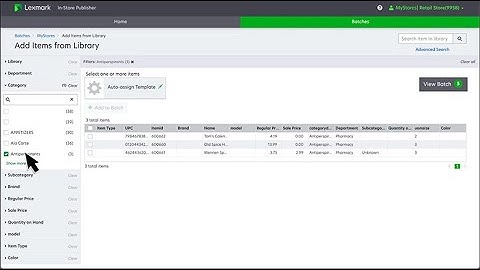 Lexmark Publishing Platform for Retail— Changing template for an item