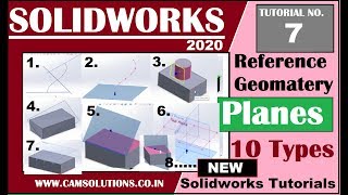 Solidworks tutorials: 10 Types of Plane in Solidworks 2020 | Planes |