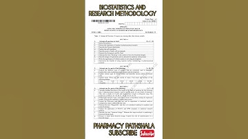 Biostatistics and Research Methodology || Previous year Question Papers 2023-24 #aktuexamupdate