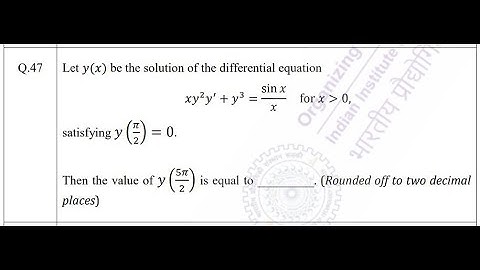 Question No 47|| IIT JAM 2022