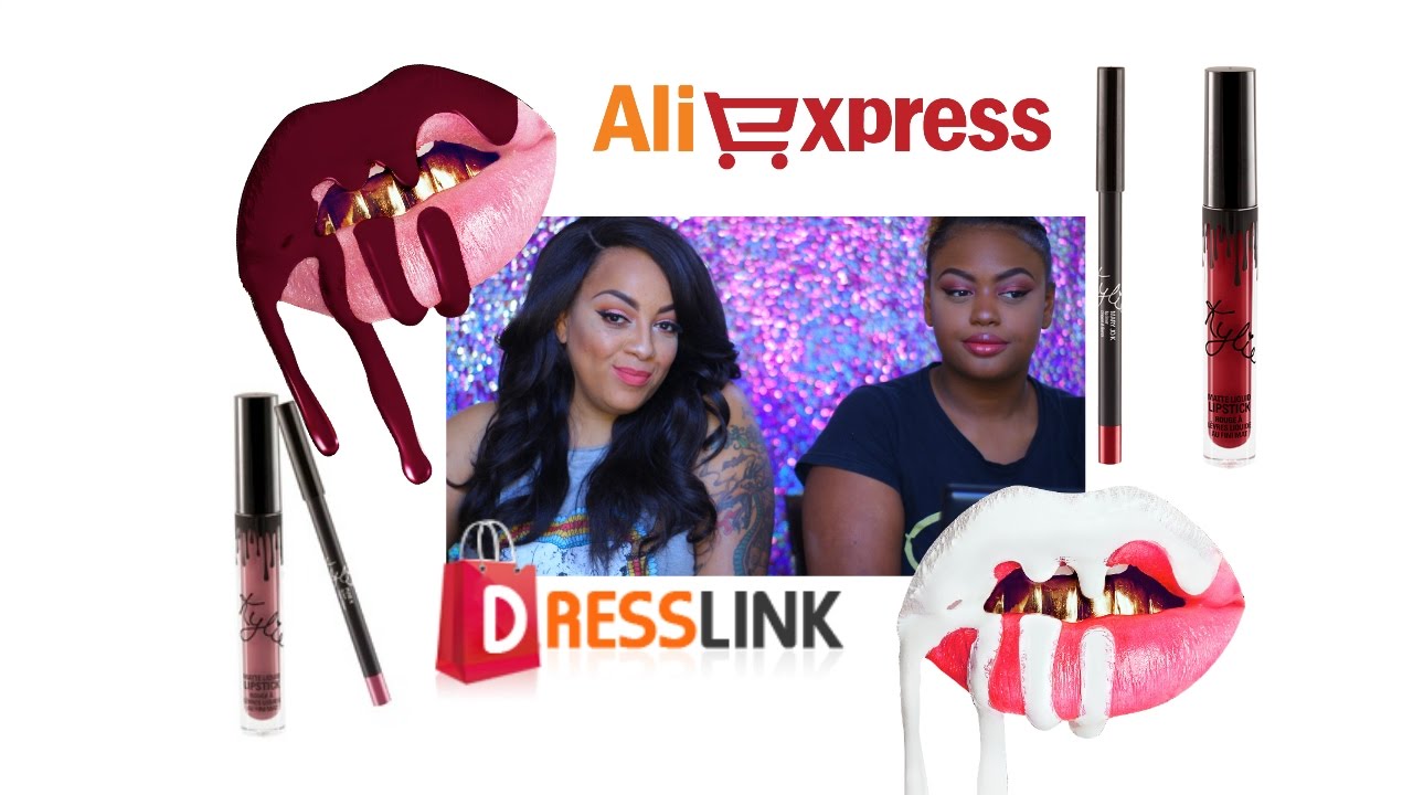 $2 Kylie Jenner Lip Kit AliExpress | Dresslink | Review & Swatches on Brown & Light SKIN W/ DAUGHTER