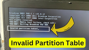 How to fix Invalid Partition Table error