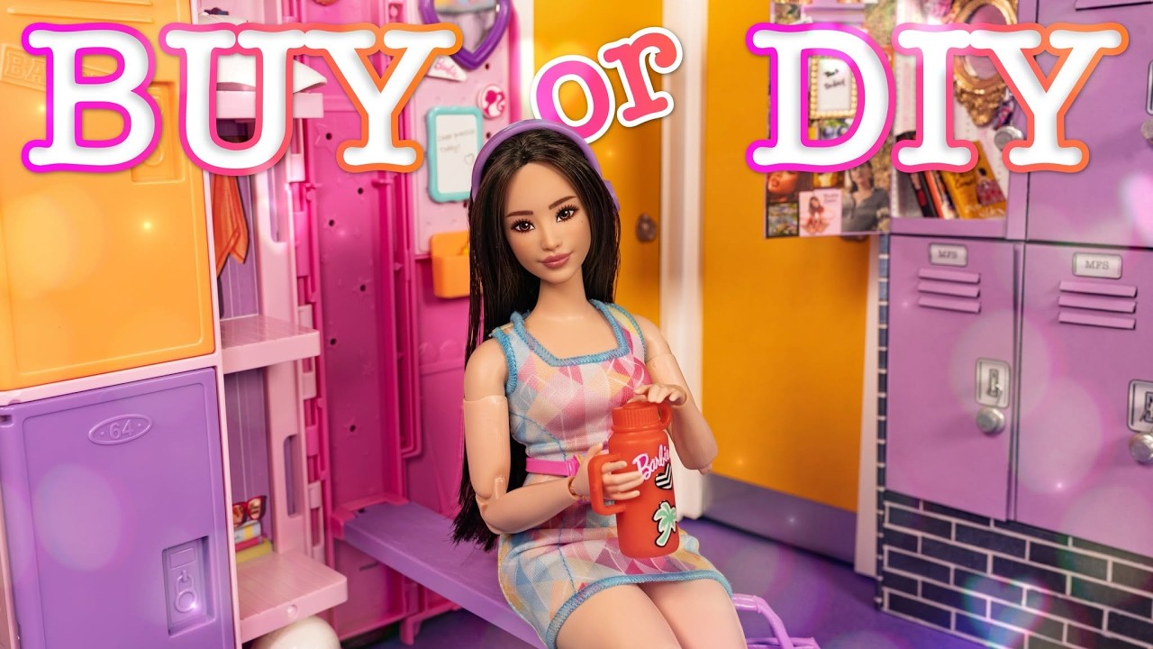 Buy vs DIY | Barbie World Locker Set & Make Customizable Lockers | Paper Crafts